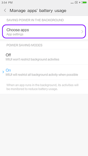 Choose Apps Screen