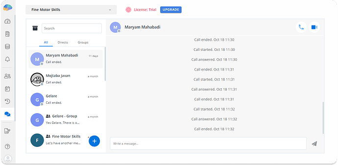 Direct chat rooms