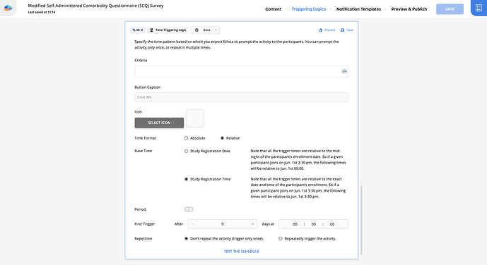 how-to-create-baseline-survey-add-time-triggering-logic-in-detail