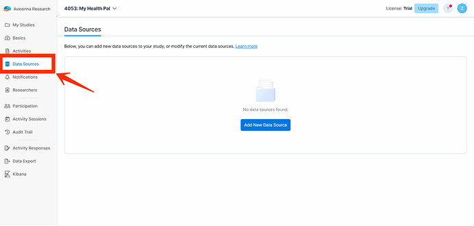 Click on Data Sources
