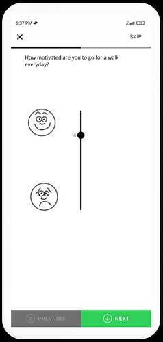 A VAS Question with a Vertical Layout