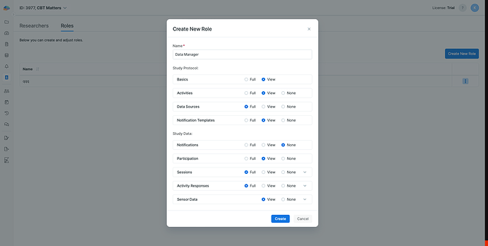 Creating a New Role