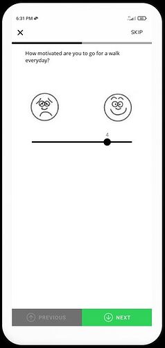 A VAS Question with a Horizontal Layout