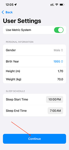 Complete the User Settings
