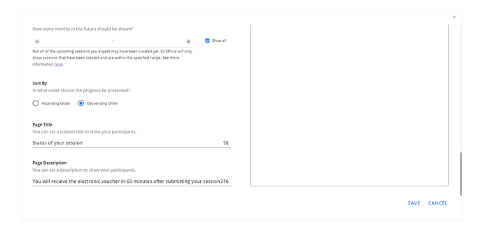 The buttons of Sort by, Page Title and Page Description.