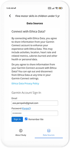 Enter Your Garmin Account Information