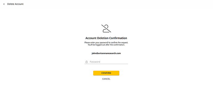 Account Deletion Second Confirmation