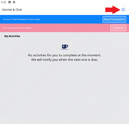 Participant App Settings
