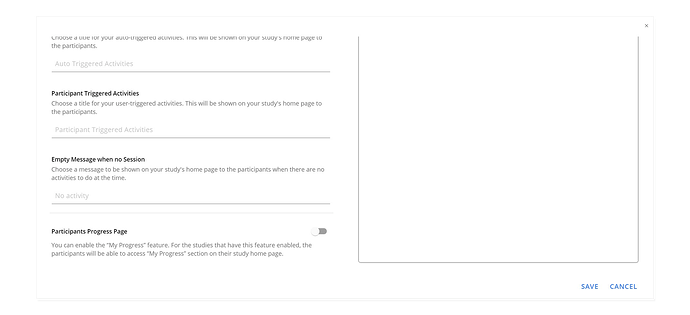 The button of Participants Progress Page.