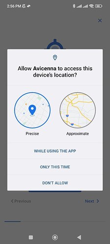 Allow Avicenna to Access Your Device's Location