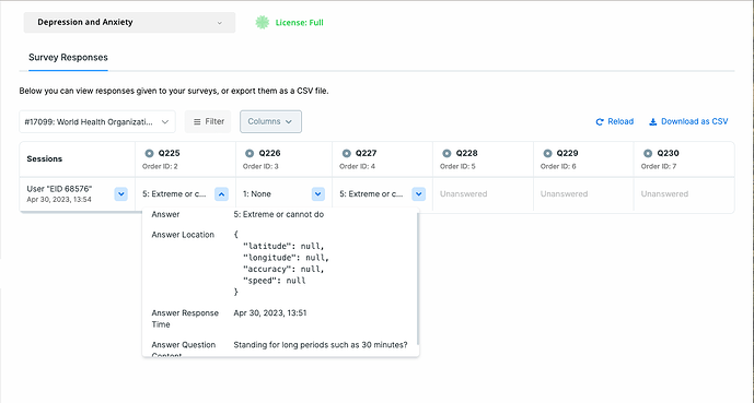 View Answer attributes