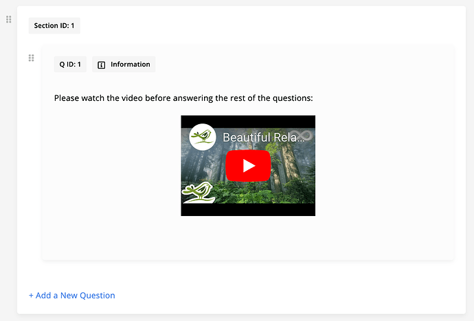 Question Content with a Video