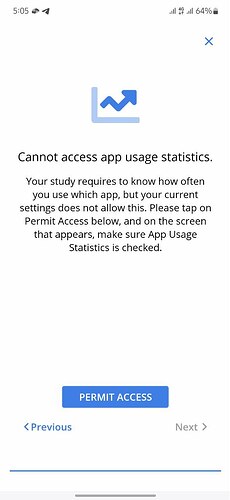 Onboarding alert to grant access to App Usage data