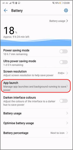 Battery Screen