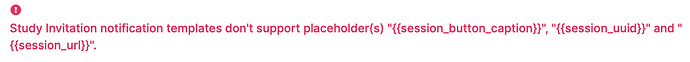 Error message for not supported placeholders