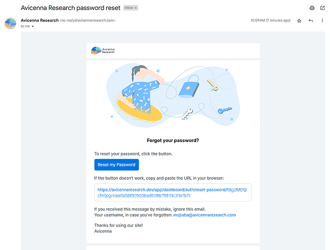Instructions to reset your password
