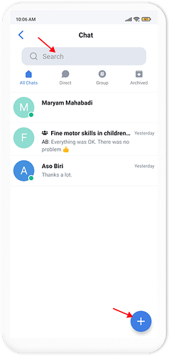 Search boxes on the participant chat screen