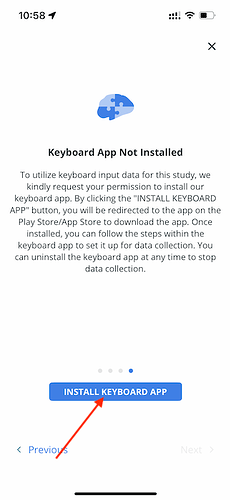Onboarding alert for installing Avicenna Keyboard