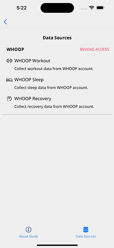 Revoking access to WHOOP data