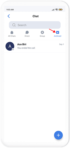 Archived button on the participant app