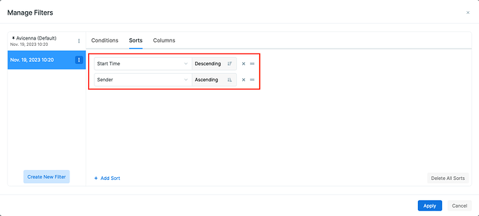 Using multiple Sorts
