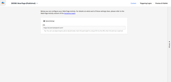 Page activity editor