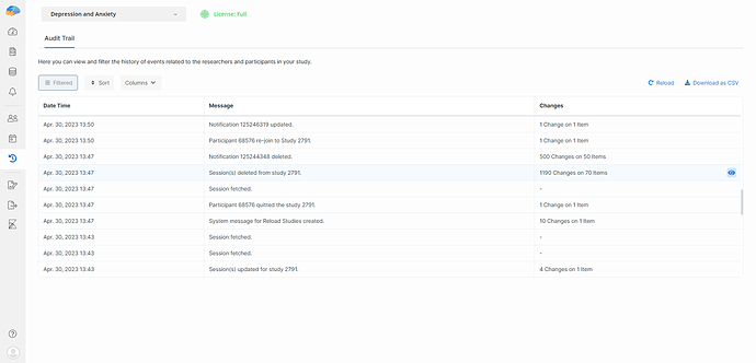 Audit Trail View