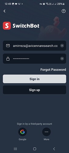 Enter Email Address and Password