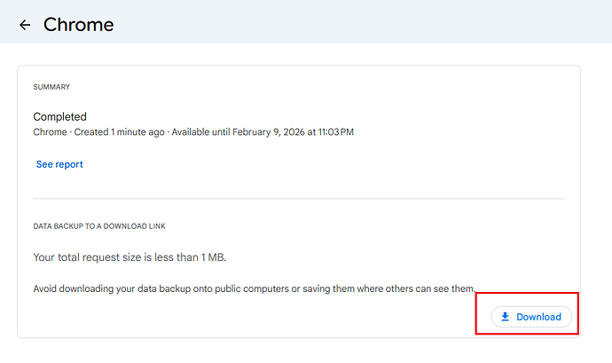 Google Takeout - Download