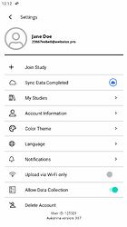 Tap on the gear icon to access the Settings page