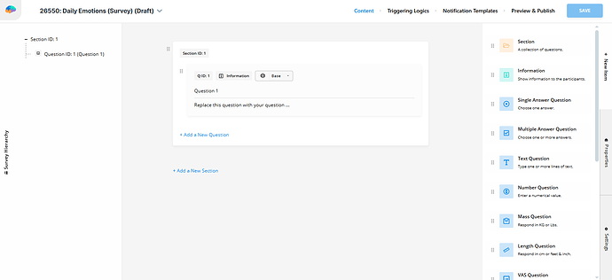 Survey Activity Editor