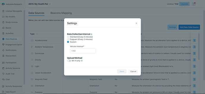 Data Collection IIntervals