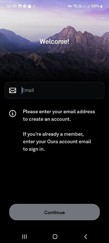 Enter email and tap Continue