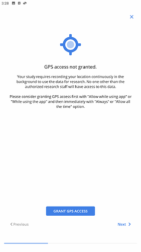 GPS permission alert