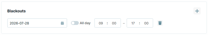Blackouts - All day toggle off