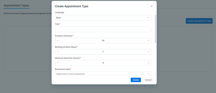 Create Appointment Type