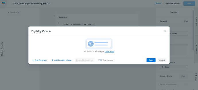 Set Eligibility Criteria