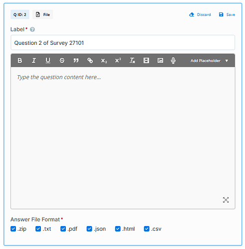 Configure the allowed file types