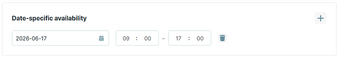 Date-specific availabiliy