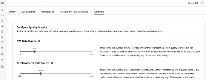 An overview of the "Settings" tab.