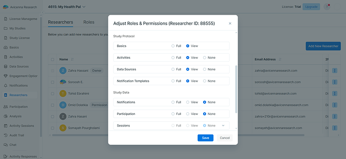 Study Protocols and Study Data