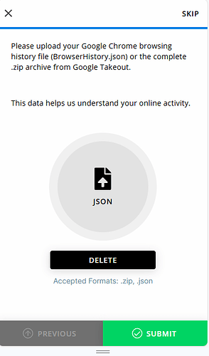 Participant app - File question in the participant app for uploading the history