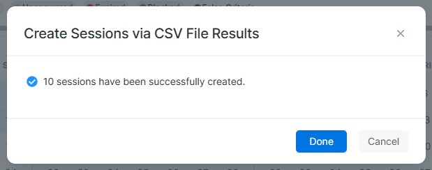 CSV upload results
